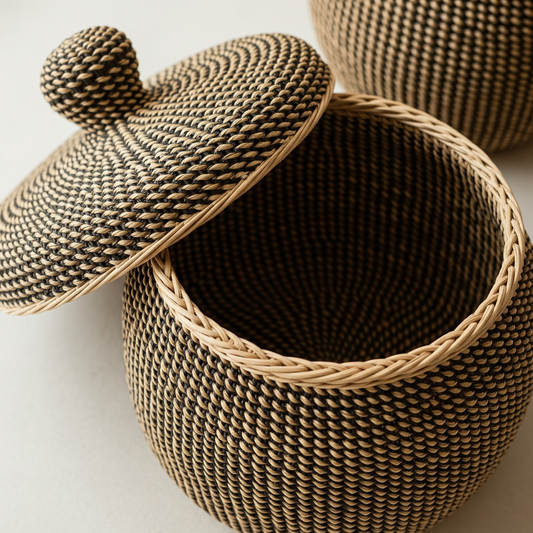 Handwoven Baba Tree Decorative Wall Basket – Sunburst Pattern