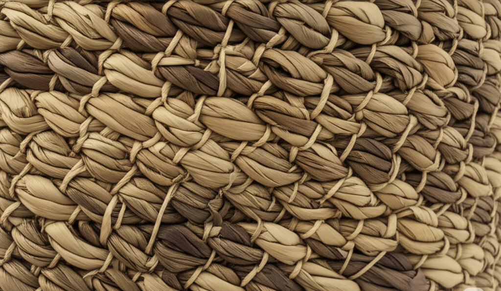 Antpha Baba Tree Handwoven Basket – Large Elephant Grass Floor Basket from Ghana (Natural & Indigo)