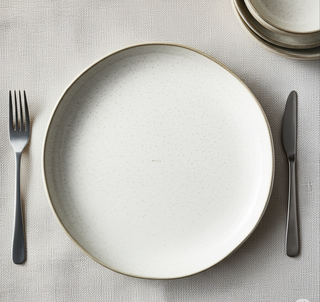 Antpha Stoneware Dinner Plate – Handmade Ceramic Plate for Dining & Table Styling (27 cm)