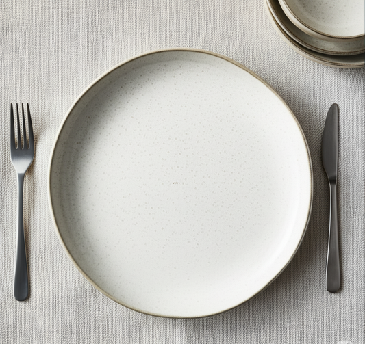 Antpha Stoneware Dinner Plate – Handmade Ceramic Plate for Dining & Table Styling (27 cm)