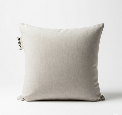 Antpha Natural Linen Throw Pillow Cover – Minimalist Embroidered Decorative Cushion (45x45 cm)