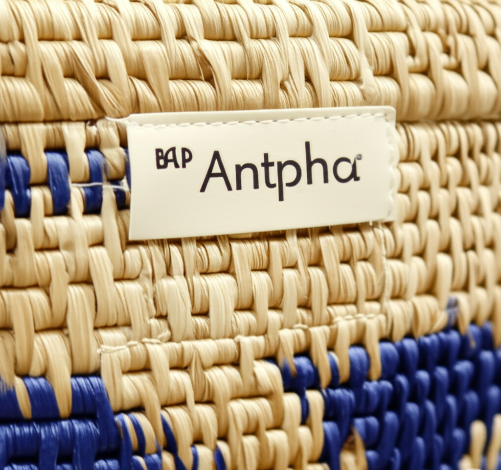Antpha Baba Tree Market Basket – Handwoven Elephant Grass Tote with Leather Handle from Ghana