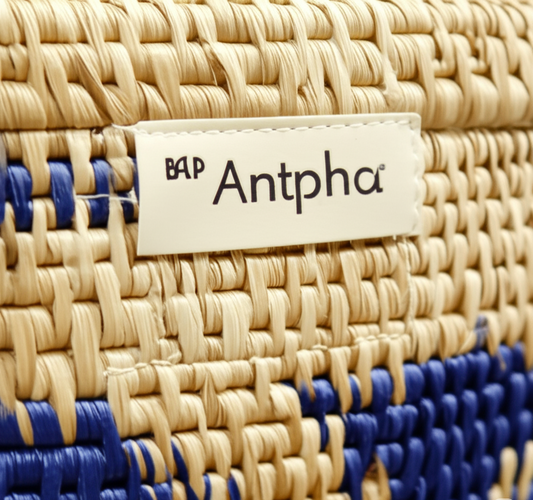 Antpha Baba Tree Market Basket – Handwoven Elephant Grass Tote with Leather Handle from Ghana
